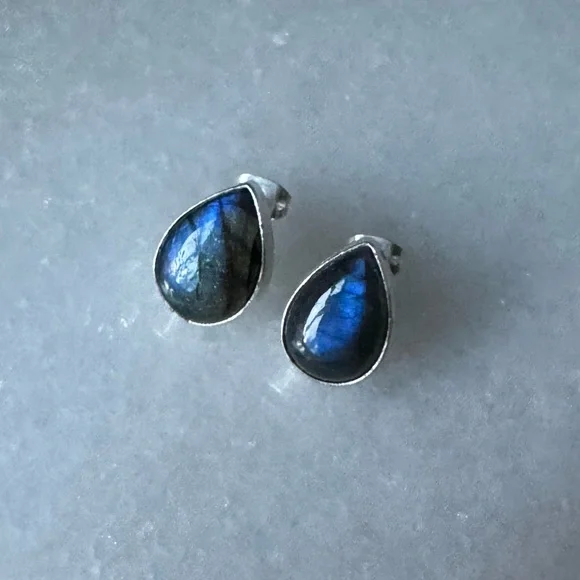 NWOT Sundance Eleusis Teardrop Earrings, Labradorite, Sterling Silver